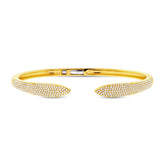 1.08ct 14k Yellow Gold Diamond Claw Bangle